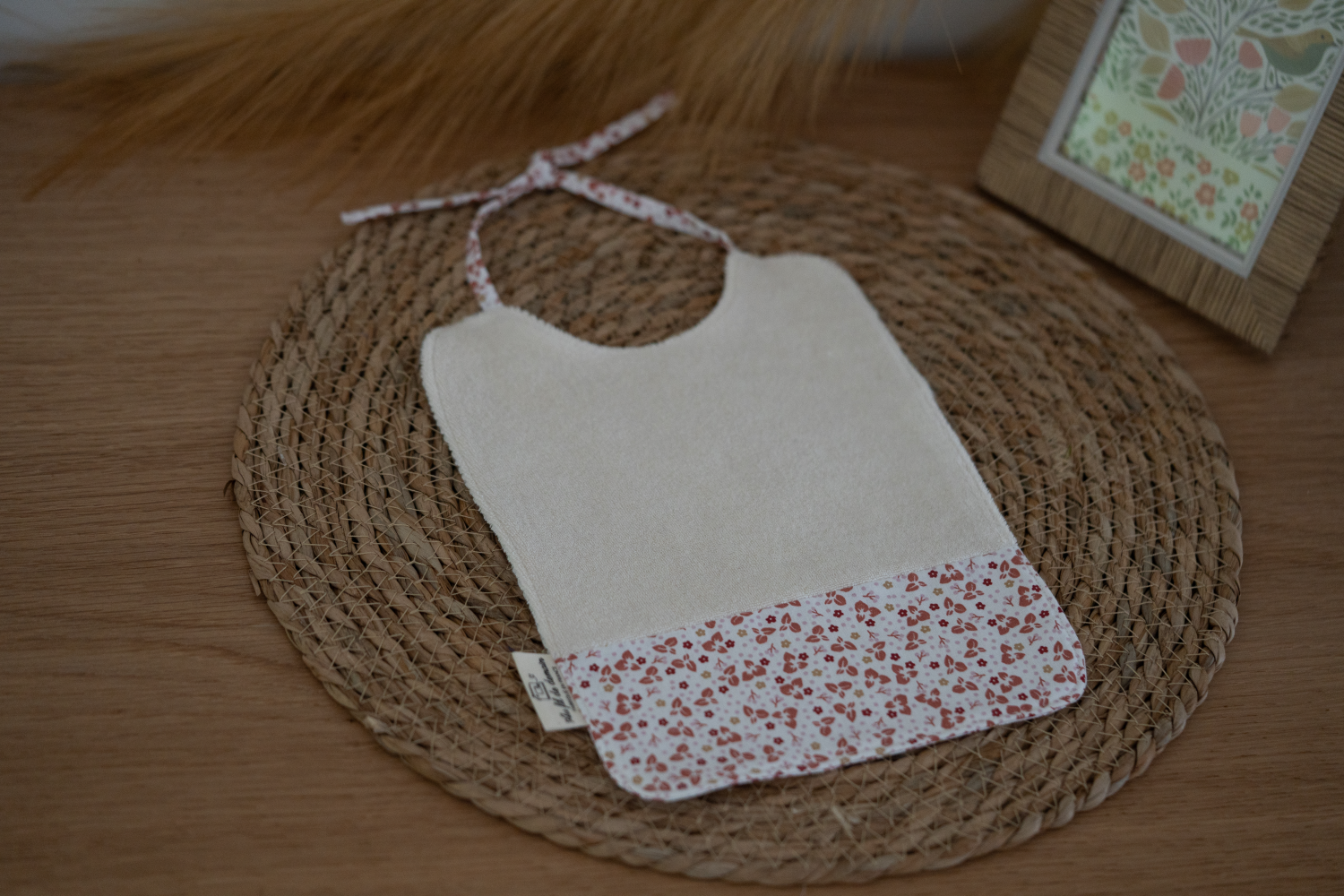 Bavoir Bébé en Coton Bio « Fleuri »
