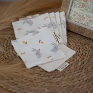 Lot de 7 lingettes lavables bébé/enfants en coton bio