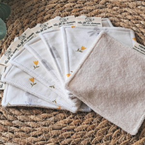 Lot de 7 lingettes lavables bébé/enfants en coton bio