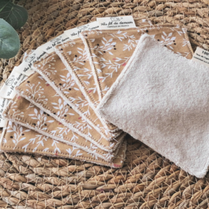 Lot de 7 lingettes lavables en coton bio 