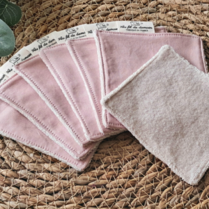 Lot de 7 lingettes lavables en coton bio 