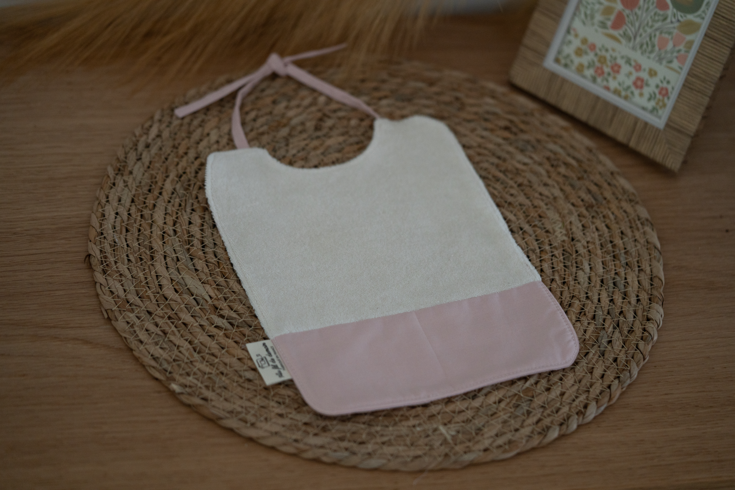 Bavoir Bébé en Coton Bio « Rose poudré »